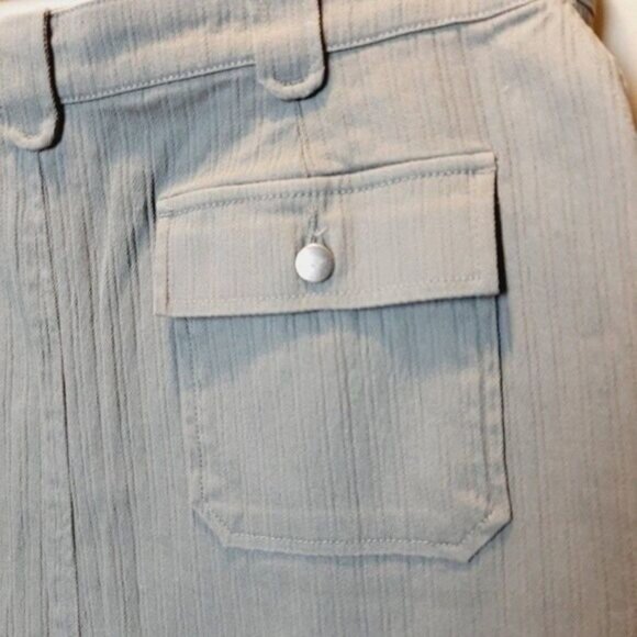 ORLY Mini Casual Skirt Grey / Sage Green Sz 14 - Picture 9 of 11